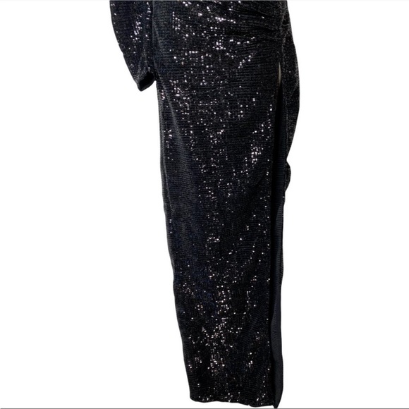 Michael Costello x Revolve Sequins One Shoulder Side Slit Terri Gown - Picture 6 of 12